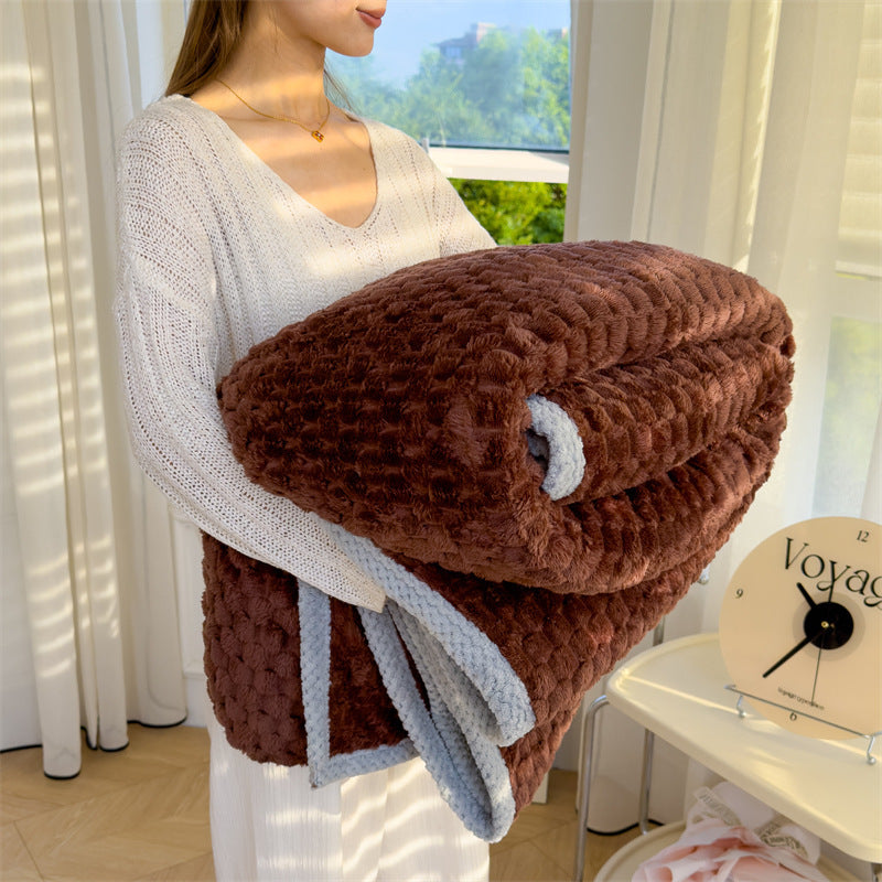 Angora Wool Thickened Roman Pattern Sofa Blanket