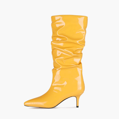 Autumn New Stiletto High Heel Fashion Pleated Boots High Boots