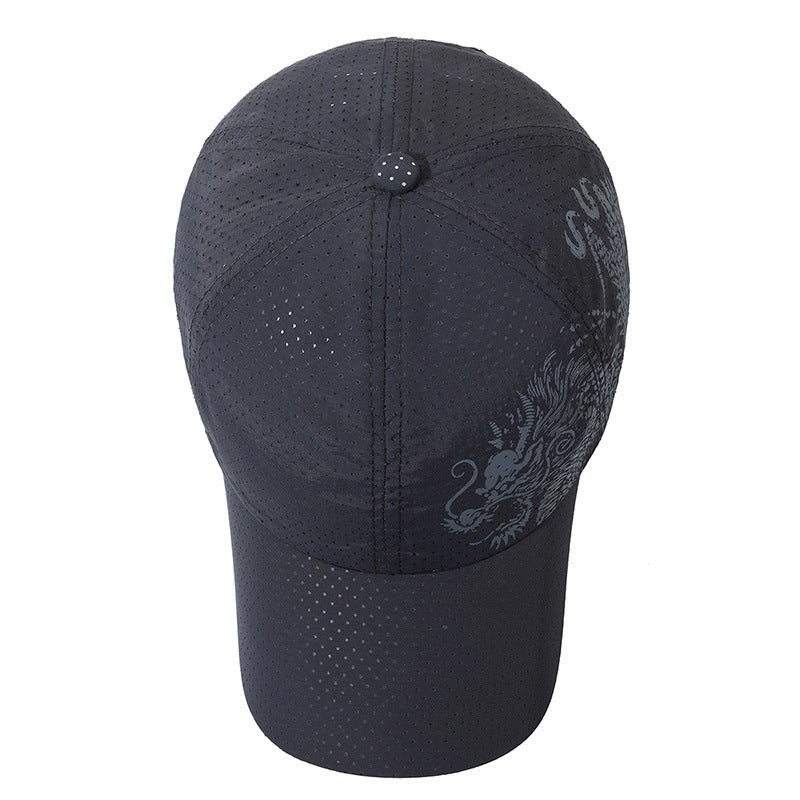 Hat Men's Chinese Style Printed Dragon Baseball Cap Polyester