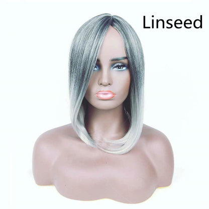 Female Long Straight Hair Gradient High Temperature Chemical Fiber Headgear