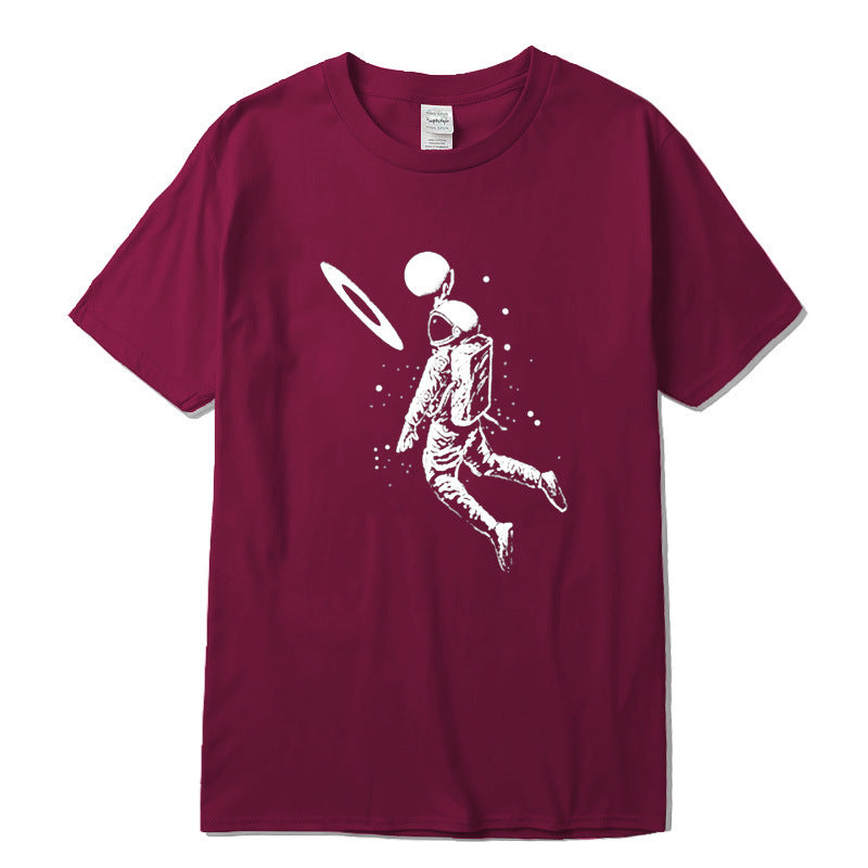 New Short Sleeve Top T-Shirt Spaceman Print
