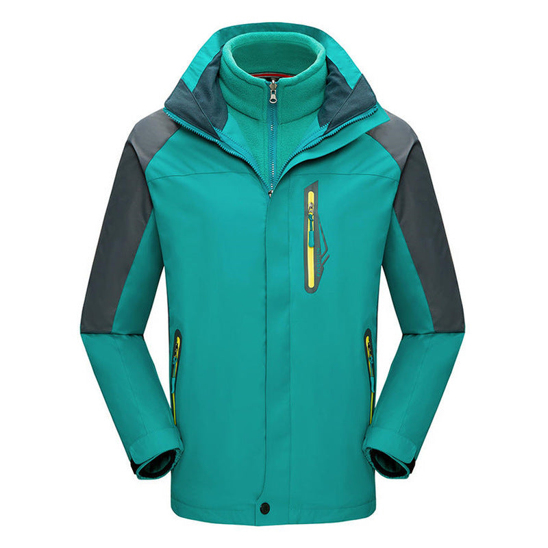 Winter Fleece-lined Thickened Three-in-one Shell Jacket Outdoor Windproof Waterproof Mountaineering Suit