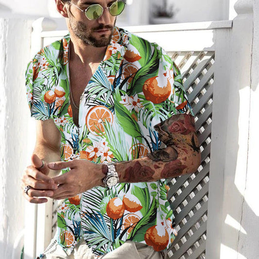 Men's Shirt Hawaiian Lapel Short Sleeves