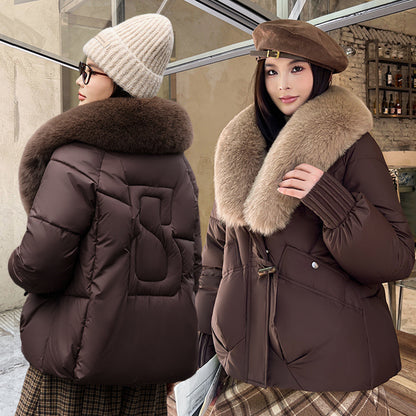 Large Size Straight Thickened Cotton-padded Coat