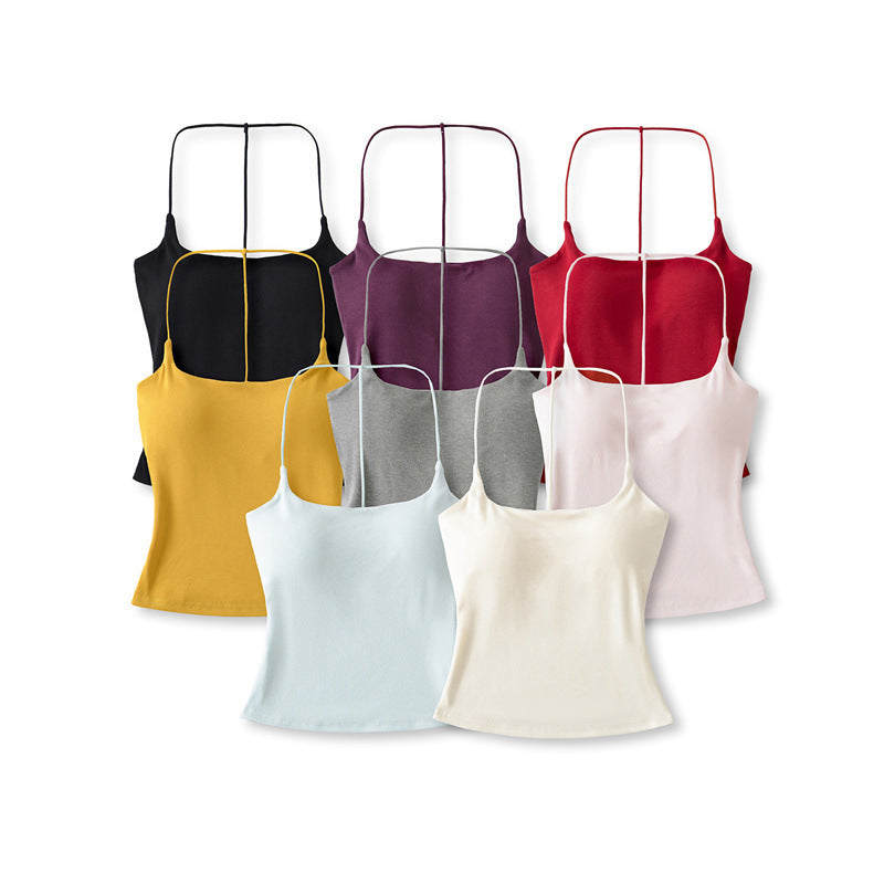 Solid Color Pure Desire Style Slim-fit Detachable Chest Pad Sling