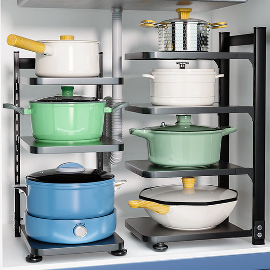 Non-perforated Kitchen Shelving Household Sink Pot Storage Pot Rack