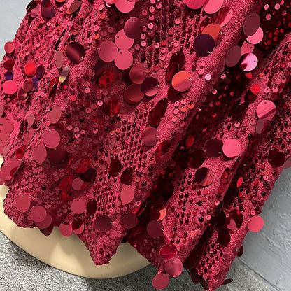 Fashion Slim-fit Velvet Sequined Evening Dress