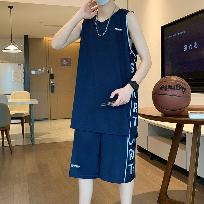 Basketball Wear Short Sleeve Vest Leisure Sports Suit