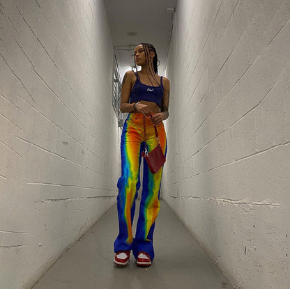 Women's Fashion Straight High Waist Street Loose Pants