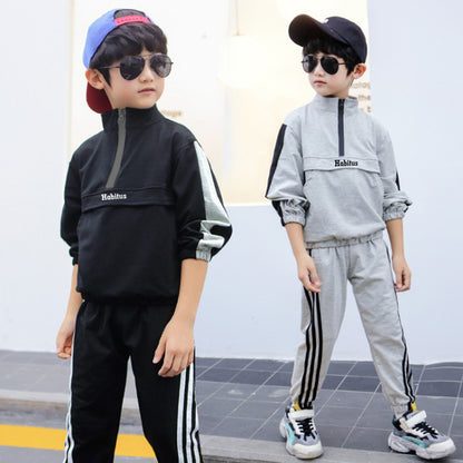 Children Cool Style Jacket Autumn Suit Black