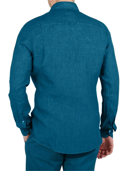 Pring Summer Green Casual Long Sleeved Shirt And Shorts Set