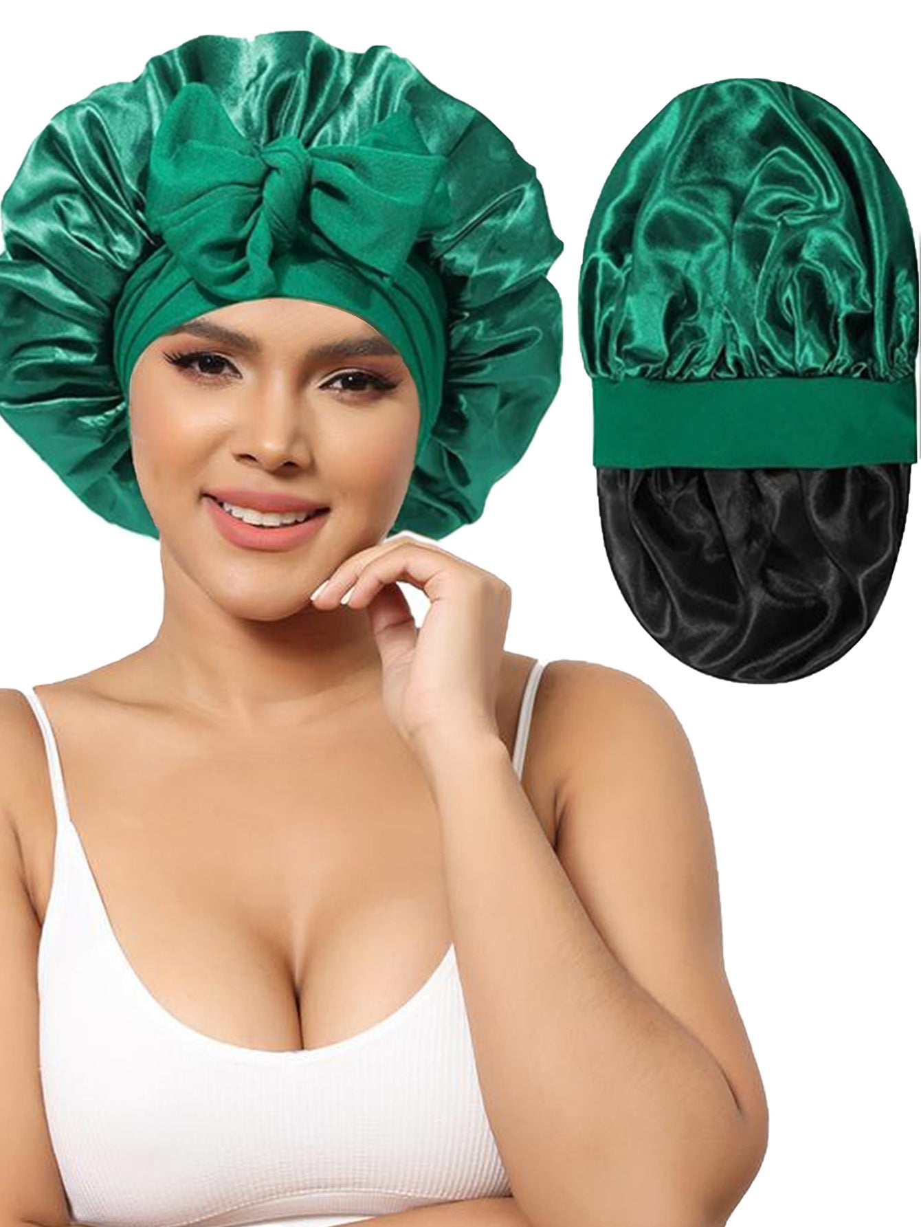 Double-layer Satin Ribbon Bowknot Artificial Silk Beauty Toupee