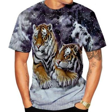 Men's 3D Digital Printing Casual Round Neck Short Sleeves T-shirt