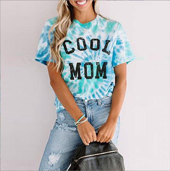 European And American Digital Printing Short-sleeved Women's Summer Loose T-shirt