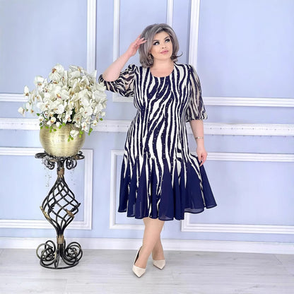 Summer Mid-waist New Printed Dress