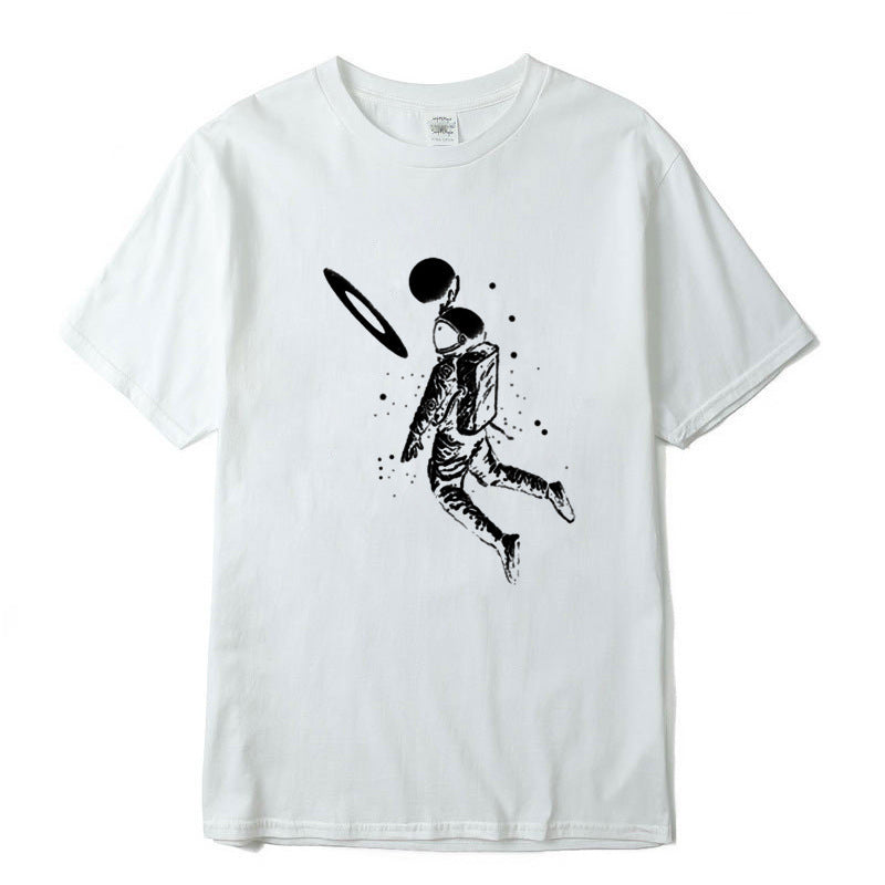 New Short Sleeve Top T-Shirt Spaceman Print