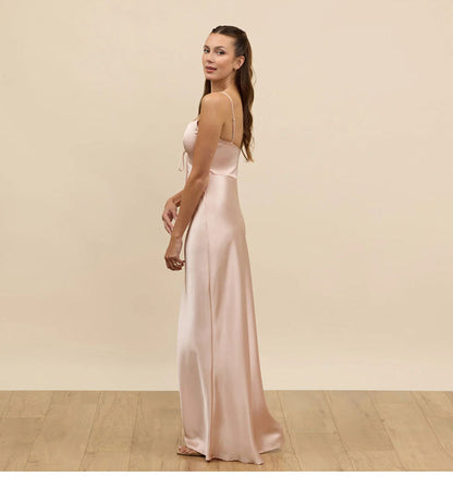 Satin Bridesmaid Dress Girl Group Bestie Dress