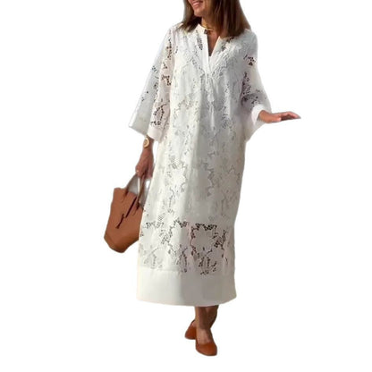 Casual Loose Lace V-neck Dress