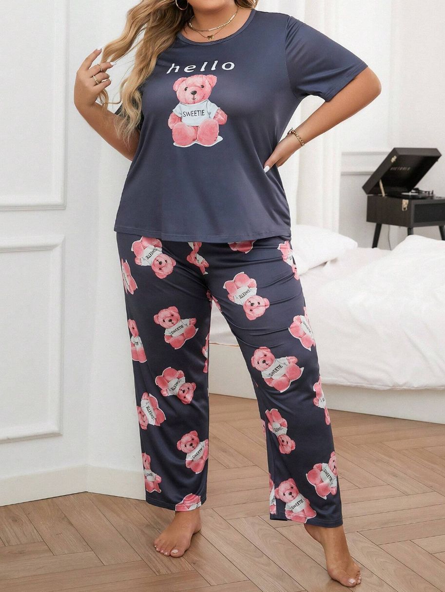 Trousers Plus-sized Plus Size Women's Pajamas Homewear Suit