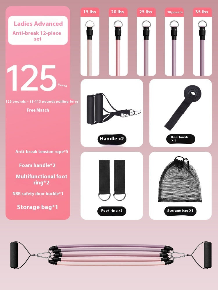 Portable Home Fitness Exercise Pull Rope Set