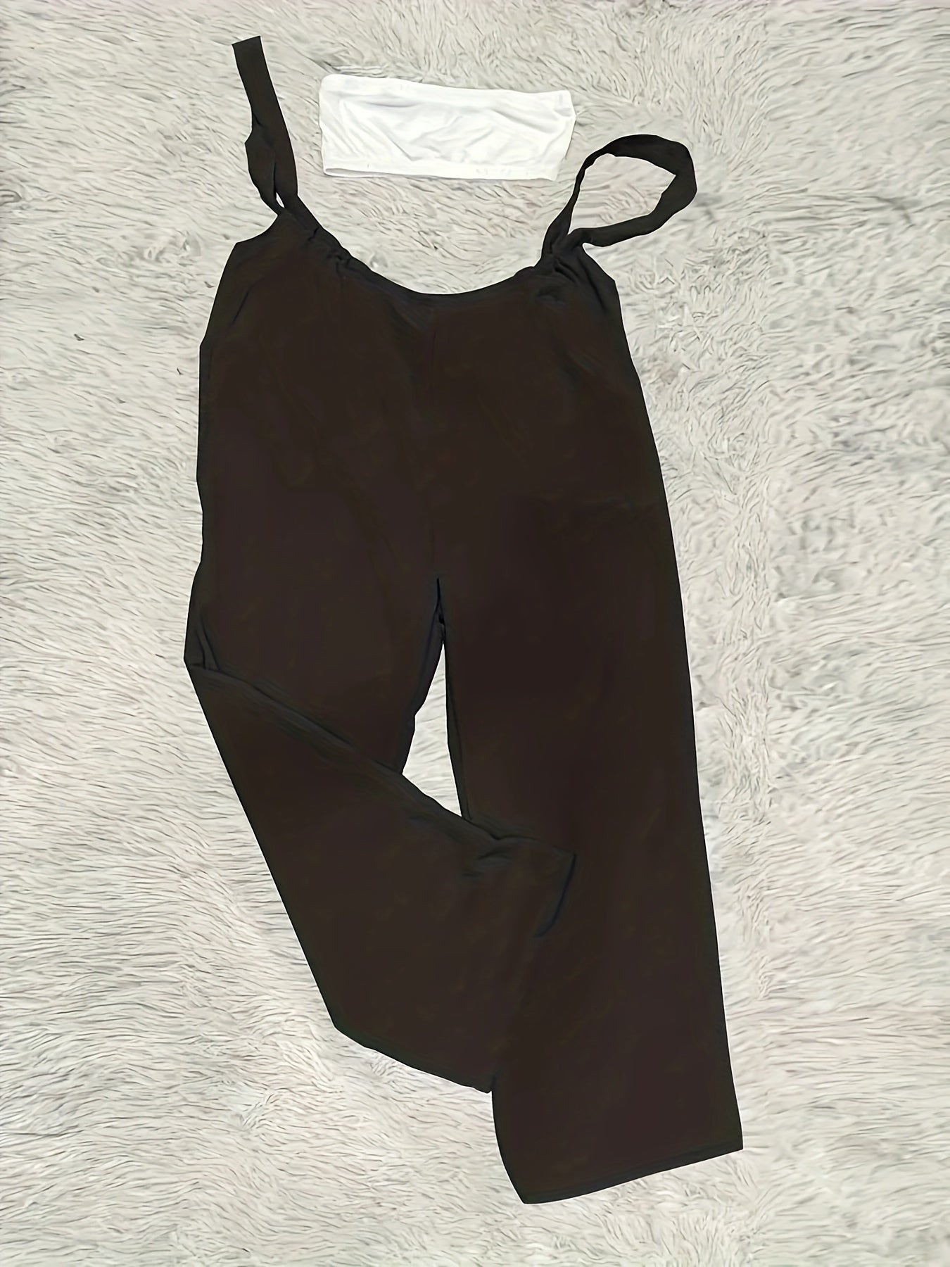 Plus Size Solid Color Pocket Overalls Casual Women's Pants