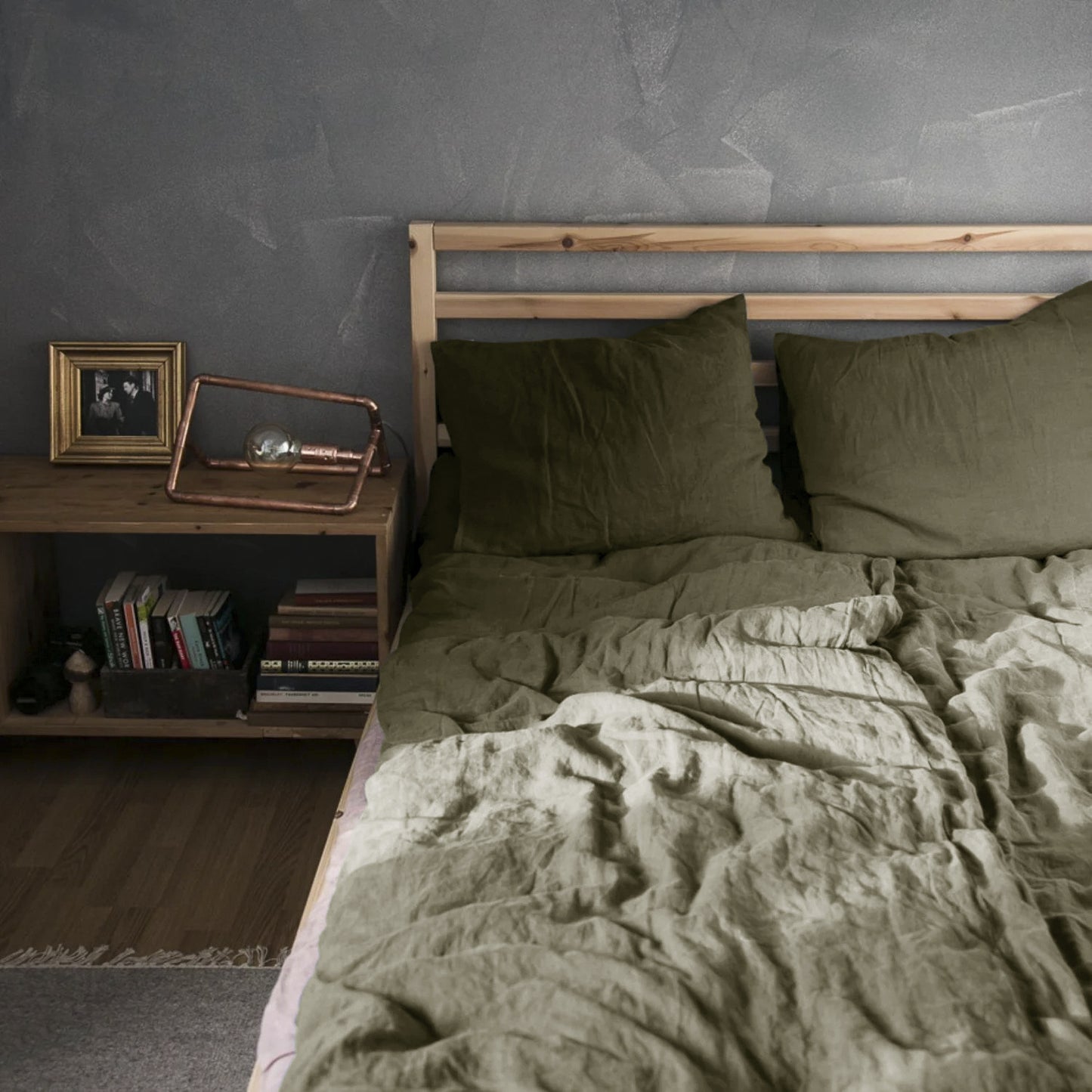 Washed Pure Linen Bed Sheet Quilt Cover Four-piece Set