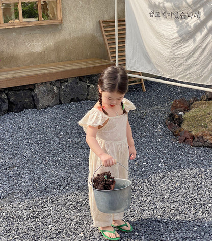 Sling Cotton Embroidered Jumpsuit Ins