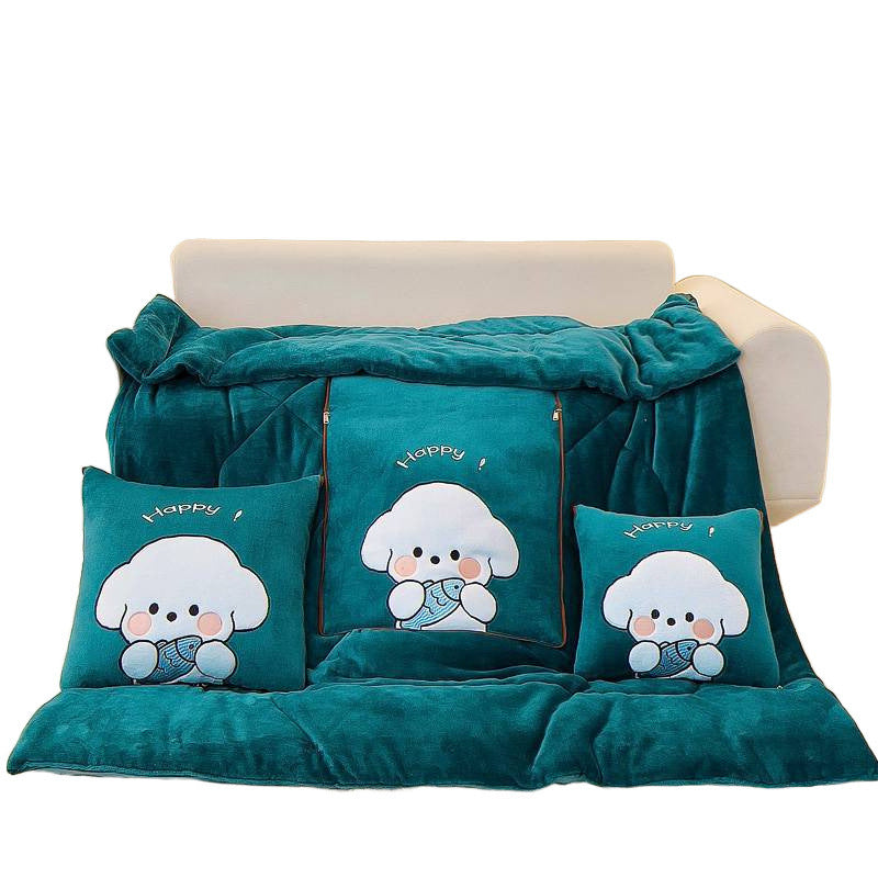 Milk Fiber Cute Dog Multifunctional Pillow Quilt
