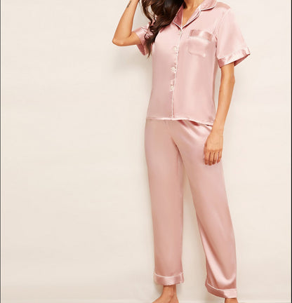 Simulation silk trousers home service suit