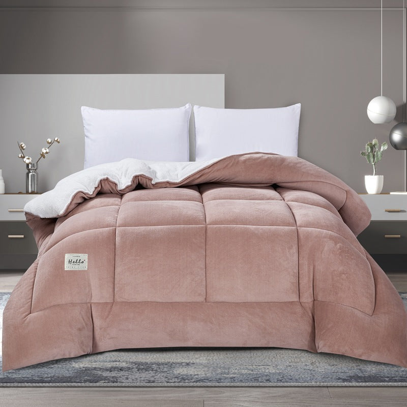 Winter Lambskin Double-sided Velvet Thickened Thermal Quilt