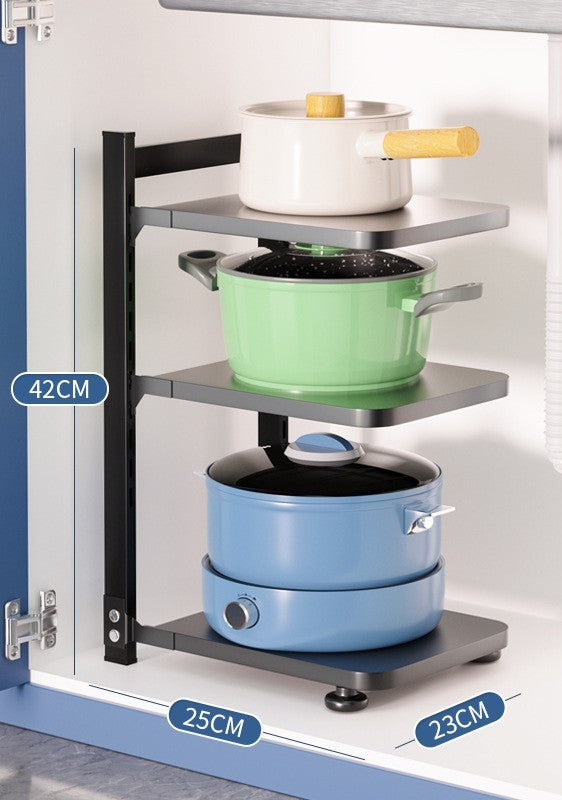 Non-perforated Kitchen Shelving Household Sink Pot Storage Pot Rack