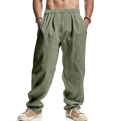 Men's Loose Casual Linen Hip Hop Beach Sports Wide Legs Trousers