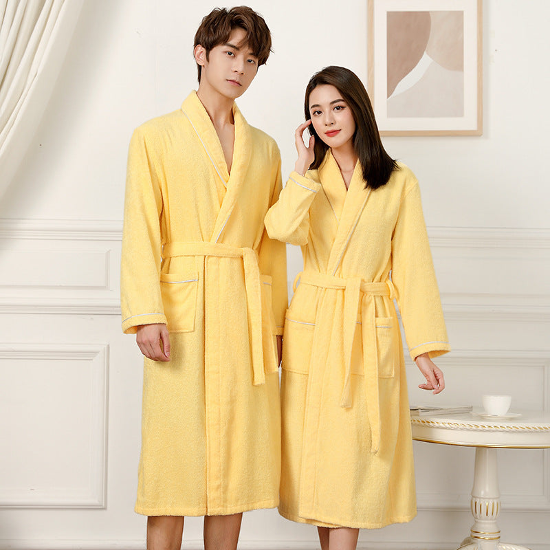 Towel Material Bathrobe Men's And Women's Pajamas