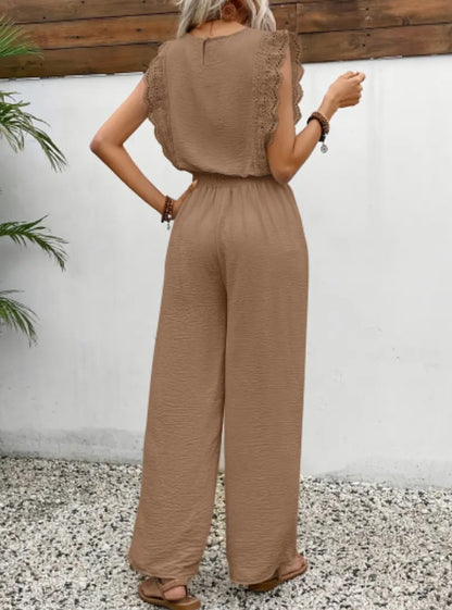 Elegant Exclusive Lace Trim Short Pants Set