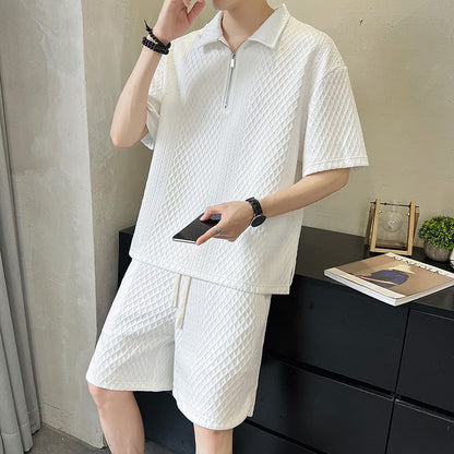 Men's Summer Light Luxury Short-sleeved Shorts Suit