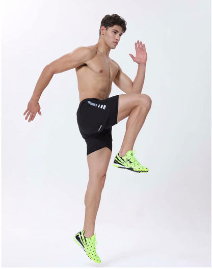 Fake Two-piece Running Shorts Base Elasticity Sports Pants