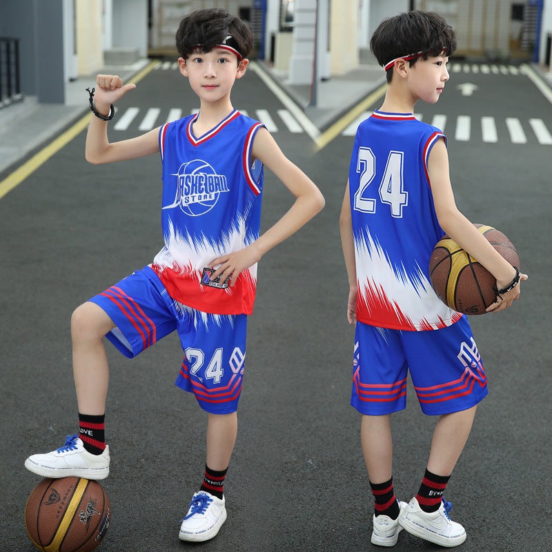 Sleeveless Two-piece Suit Quick-drying Children Older Boy Polo Shirt Suit