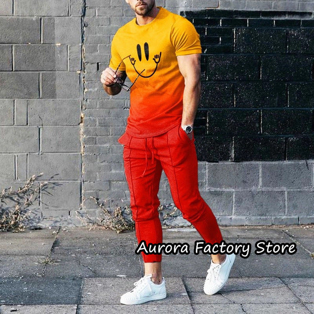 Men's Short-sleeved Trousers Suit 3D