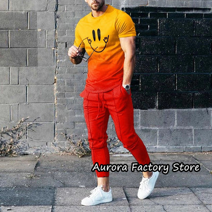 Men's Short-sleeved Trousers Suit 3D