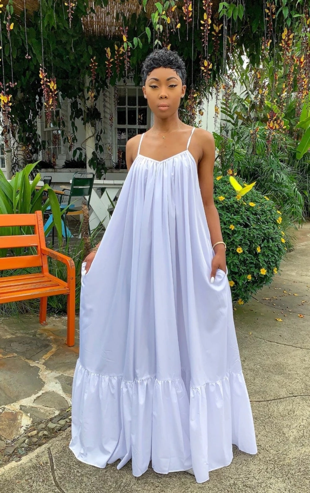 Spaghetti Straps Sleeveless Long Dress Women