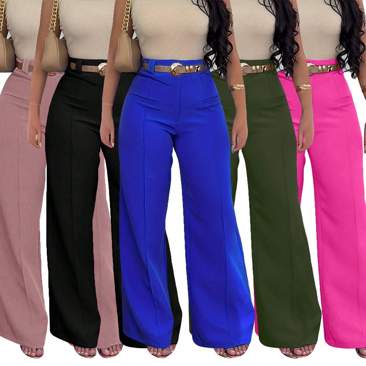 Women's Simple Casual Trousers Do Not Contain Belt