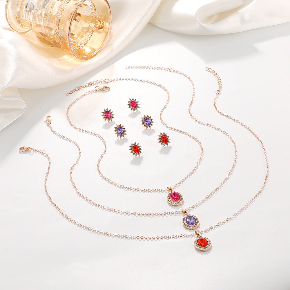 Female SUNFLOWER Earrings And Necklace Set