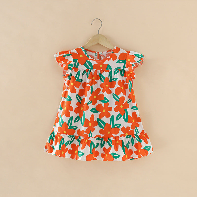 Girls' Cartoon Print Dress