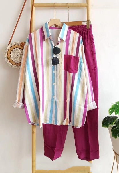 Women's Fashion New Striped Suit