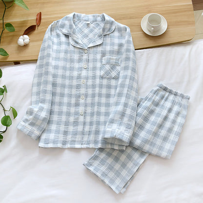 Cotton Washed Cotton Gauze Thin Section Plus Size Homewear Suit