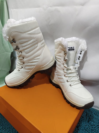Thickened Long Wool Plus Velvet Warm Snow Boots