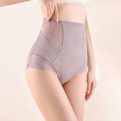 Women's Fashionable Simple Solid Color Lace High Waist Shorts