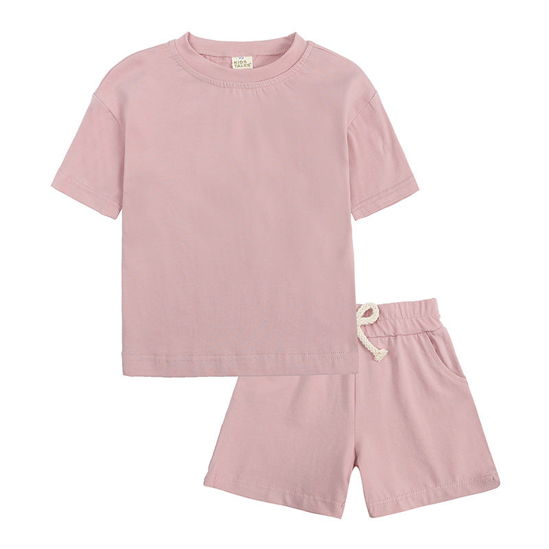 Korean Style Summer Sports Suit Summer Medium And Small Clothes Children