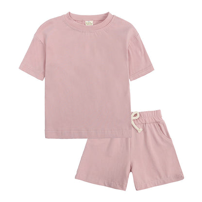 Korean Style Summer Sports Suit Summer Medium And Small Clothes Children
