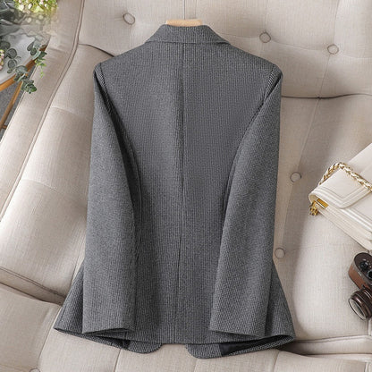 Women's Fashion Houndstooth Small Suit Jacket